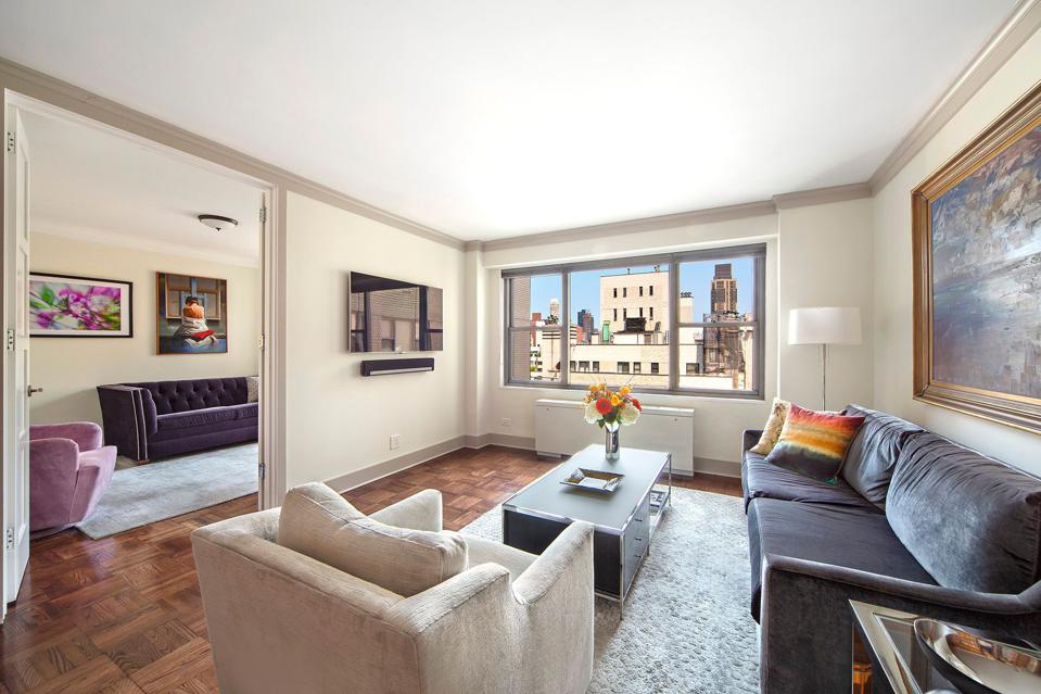 living room in apt 23E 400 East 56th Street sutton place new york city apartment