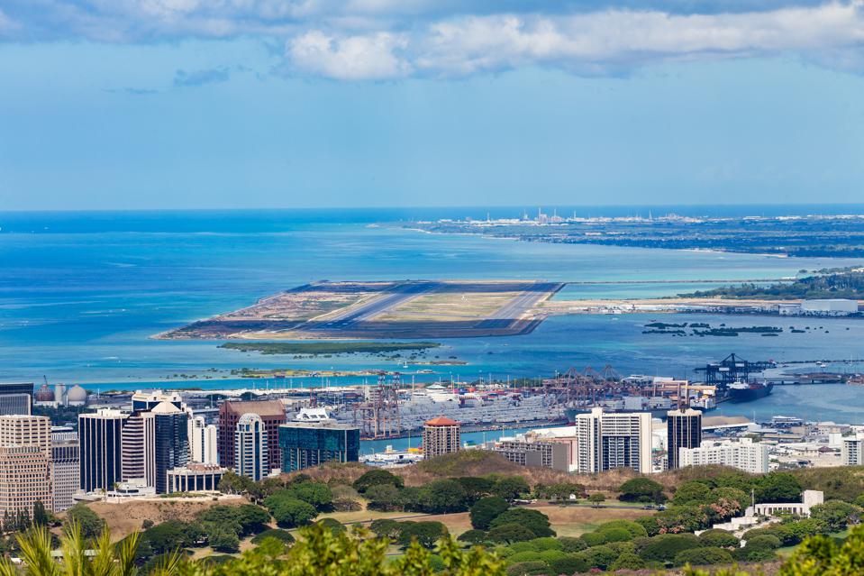 Elevated view of Honolulu International Airport
