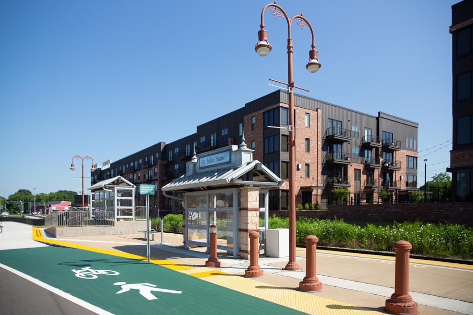 Train station near apartments